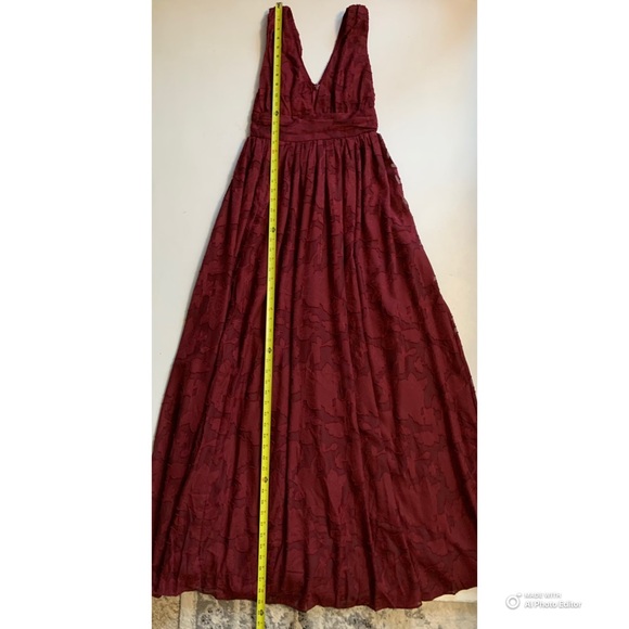 Lulus XS Sweet Sophistication Burgundy Burnout Floral Maxi Dress NWT - Picture 16 of 17